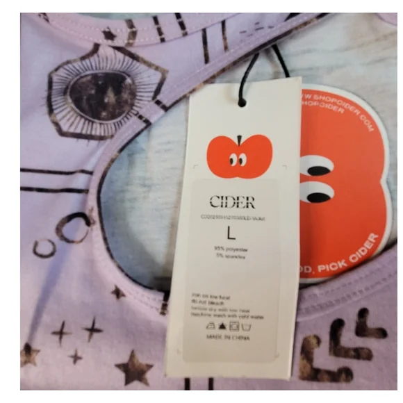 NWT Cider Halloween Graphic Cutout Sleeveless Maxi Dress Purple Side Slit Large - Picture 8 of 16